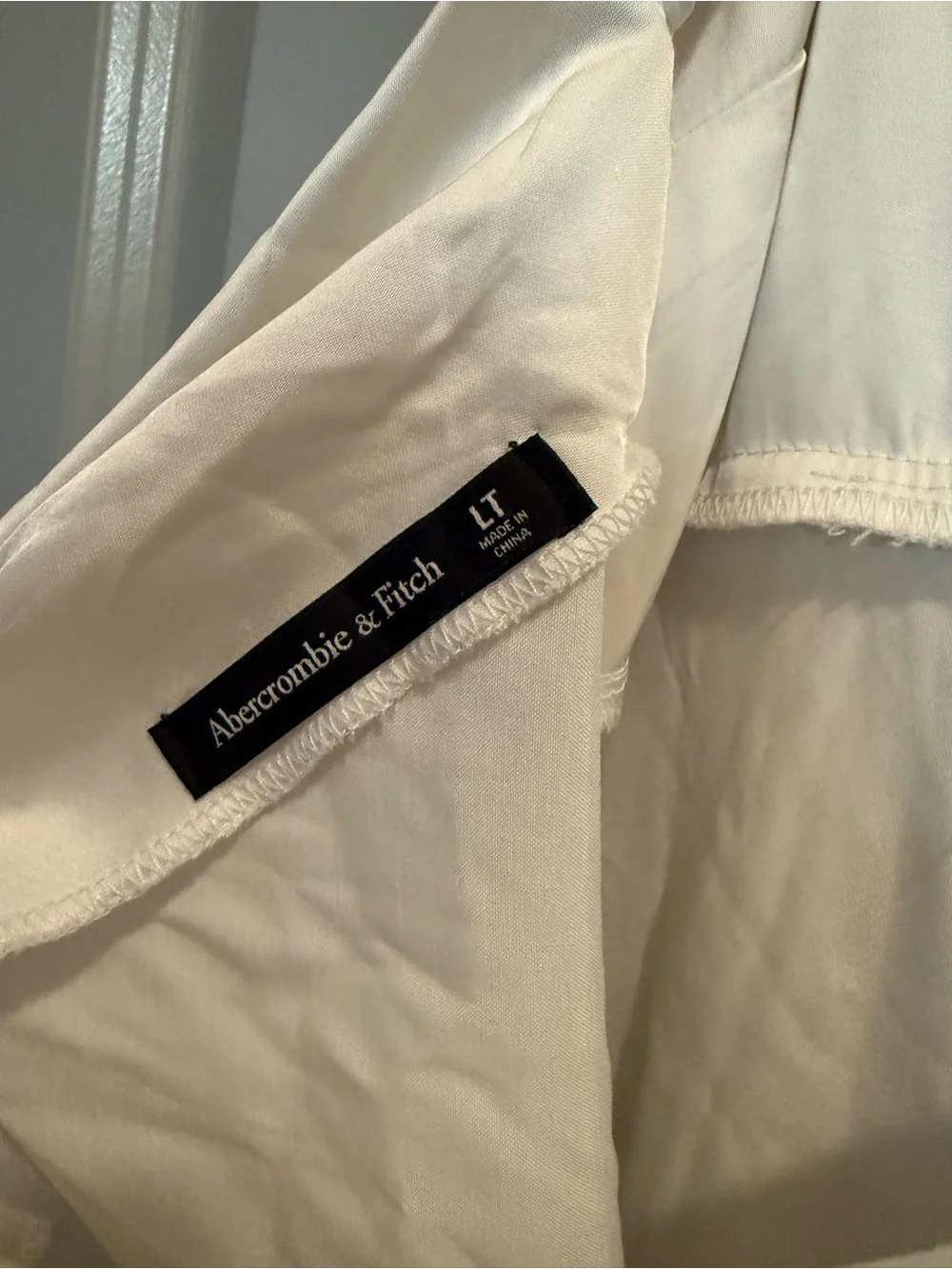 Abercrombie & Fitch Ivory Satin Cowl-Back Satin Maxi Dress